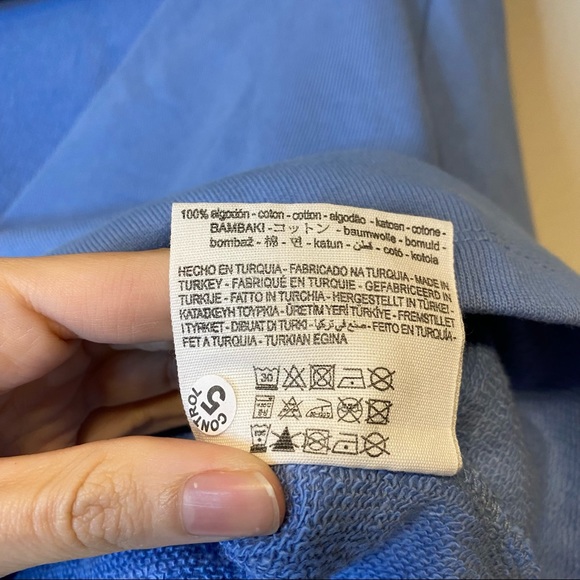 NO OFFERS ZARA light blue cut out cropped turtleneck sweatshirt S - Picture 10 of 12